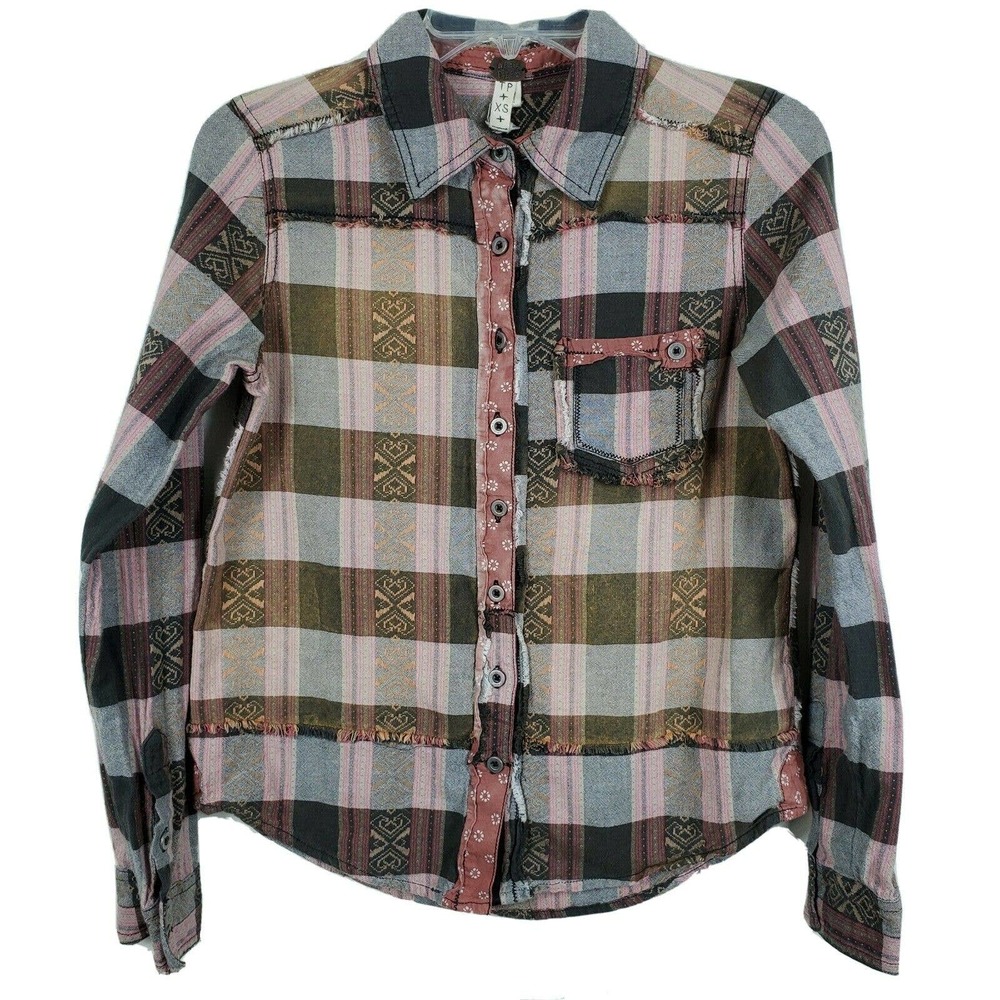 Free People We The Free Patchwork Flannel Boho XS